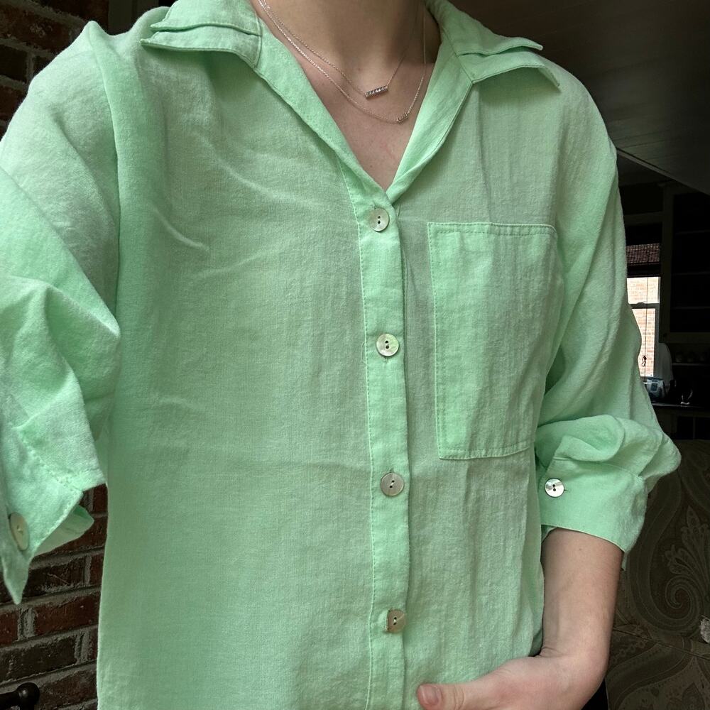 Fridaze 100% Linen Top Women's Size Medium